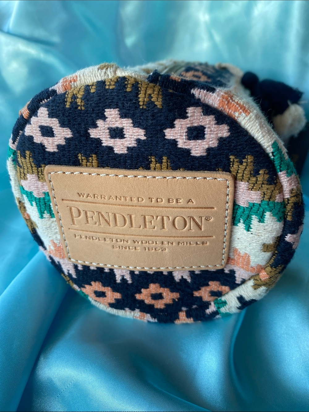 Pendleton Navy, Coral & Teal Cylinder Echo Cliffs Cosmetic Bag
